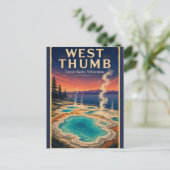 West Thumb Geyser Basin Yellowstone Reis naar het  Briefkaart (Staand voorkant)