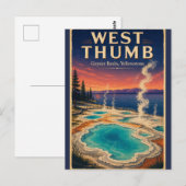 West Thumb Geyser Basin Yellowstone Reis naar het  Briefkaart (Voorkant / Achterkant)