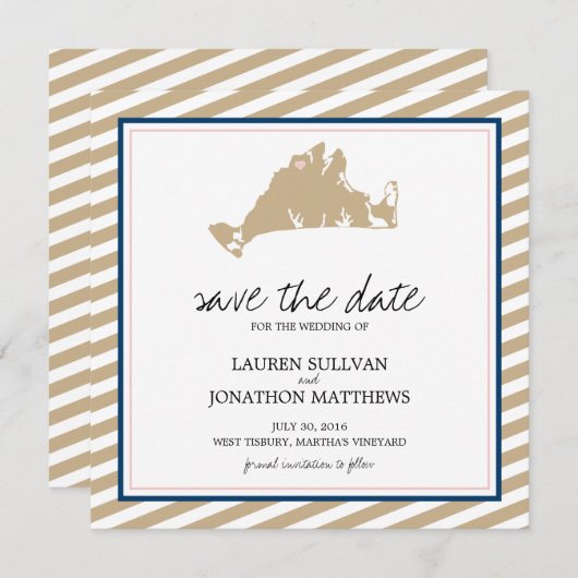 West-Tisbury Martha's wijntuin | Datum opslaan Save The Date (Voorkant / Achterkant)