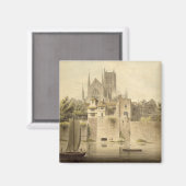 West Uitzicht van de kathedraal van Worcester, 179 Magneet (Voorkant / Achterkant)