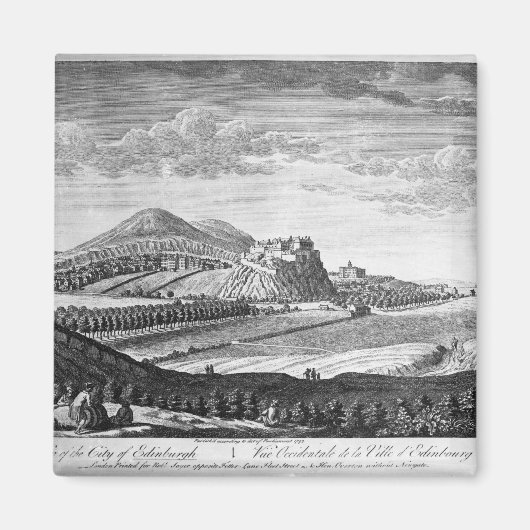 West-Uitzicht van de stad Edinburgh, 1753 Magneet (Voorkant)