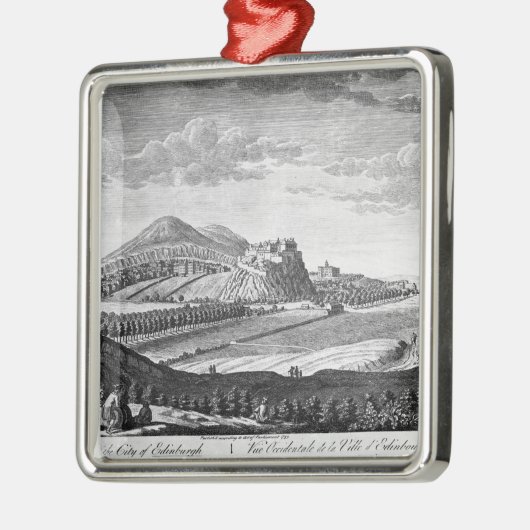 West-Uitzicht van de stad Edinburgh, 1753 Metalen Ornament (Links)