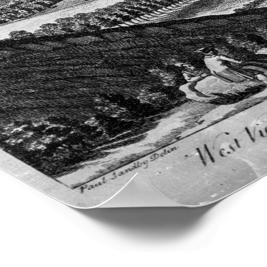 West-Uitzicht van de stad Edinburgh, 1753 Poster (Hoek)