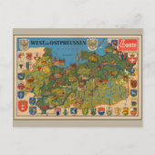 West- und Ostpreussen 1937 Briefkaart (Voorkant)