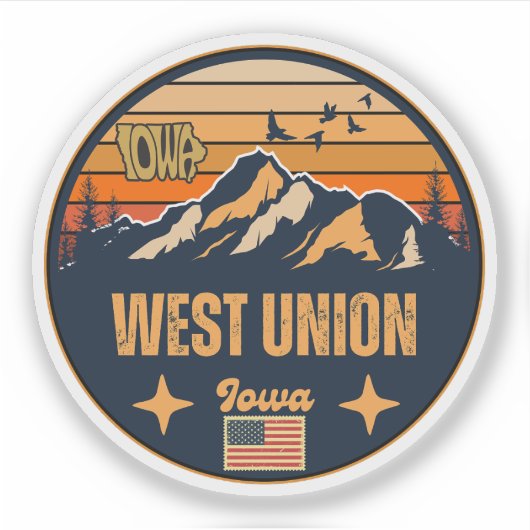 West Union, Iowa Sticker (Voorkant)