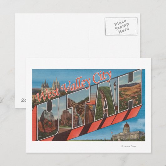 West Valley City, Utah - Grote letterscènes Briefkaart (Voorkant / Achterkant)