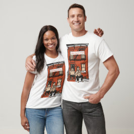 West Village Stoep Pizza Kat Kunst T-shirt