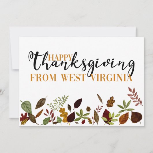 West Virgina Herfst Foliage Thanksgiving Card Feestdagenkaart (Voorkant)