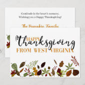 West Virgina Herfst Foliage Thanksgiving Card Feestdagenkaart (Voorkant / Achterkant)