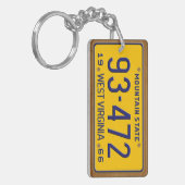 West Virginia 1966  Licence Bord Sleutelhanger (Voorkant Links)
