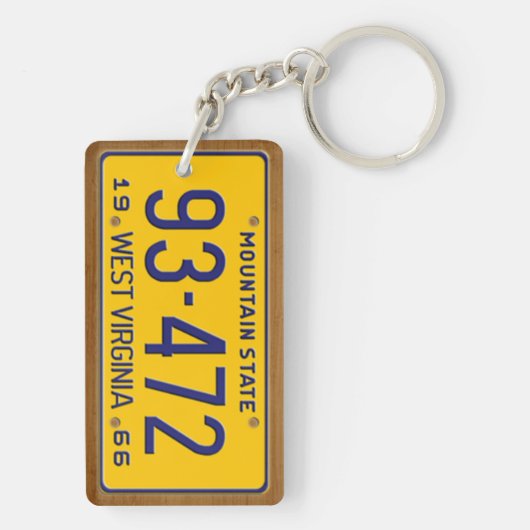 West Virginia 1966  Licence Bord Sleutelhanger (achterkant)