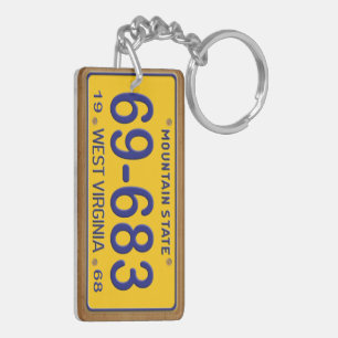West Virginia 1968 Licence Bord Sleutelhanger