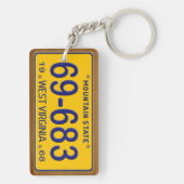 West Virginia 1968 Licence Bord Sleutelhanger (achterkant)