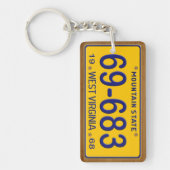 West Virginia 1968 Licence Bord Sleutelhanger (Voorkant)