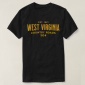 West Virginia 304 Landstraat op het thuisland over T-shirt (Design voorkant)