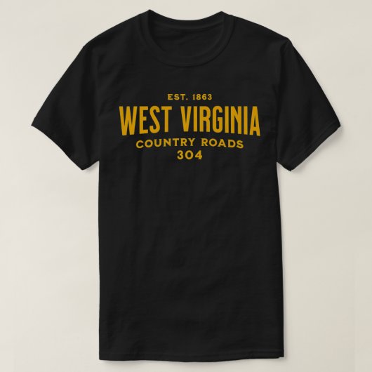 West Virginia 304 Landstraat op het thuisland over T-shirt (Design voorkant)