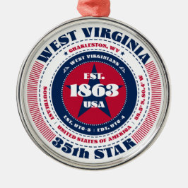 West Virginia 35e staat kerstversiering Metalen Ornament