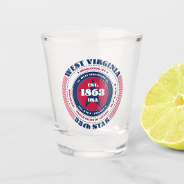 West Virginia 35e ster Patriottisch Geschoten glas