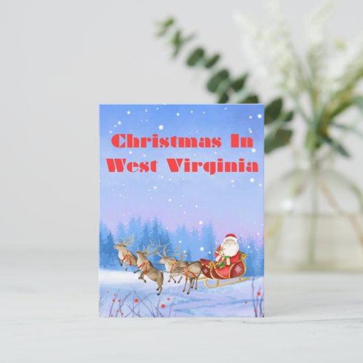 West Virginia aanpasbare kerstkaart (Staand voorkant)