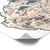 West Virginia  Afbeelding Map Poster (Hoek)