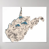 West Virginia  Afbeelding Map Poster (Voorkant)