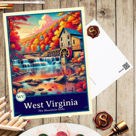 West Virginia | Anime Style Cel Shaded Briefkaart