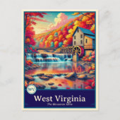 West Virginia | Anime Style Cel Shaded Briefkaart (Voorkant)