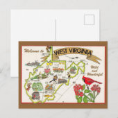 West Virginia Antieke Geïllustreerde Briefkaart (Voorkant / Achterkant)