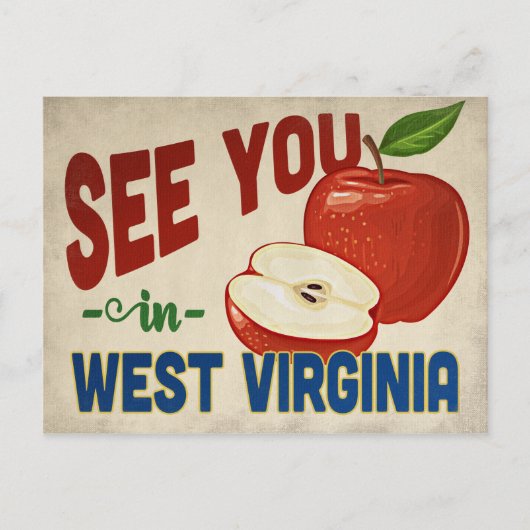 West Virginia Apple - Vintage Travel Briefkaart (Voorkant)