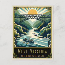 West Virginia | Art. Deco Briefkaart