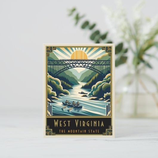 West Virginia | Art. Deco Briefkaart (Staand voorkant)