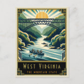 West Virginia | Art. Deco Briefkaart (Voorkant)