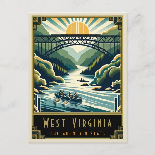 West Virginia | Art. Deco Briefkaart (Voorkant)