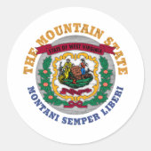 WEST VIRGINIA BERGSTAA TSVLAG RONDE STICKER (Voorkant)