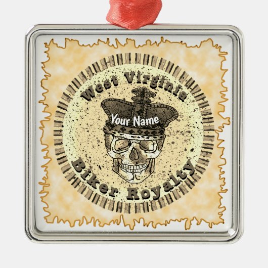 West Virginia Biker  Metalen Ornament (Voorkant)