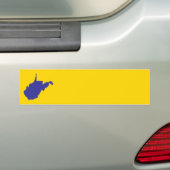 West Virginia Blauw en Goud Bumpersticker (Op auto)