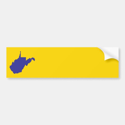 West Virginia Blauw en Goud Bumpersticker (Voorkant)
