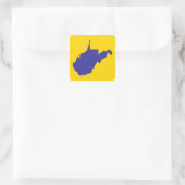 West Virginia Blauw en Goud Vierkante Sticker (Tas)