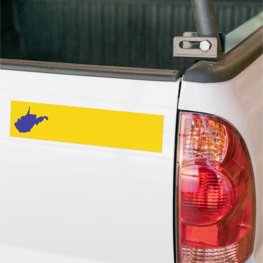 West Virginia Blue en Gold Bumpersticker (Op Truck)