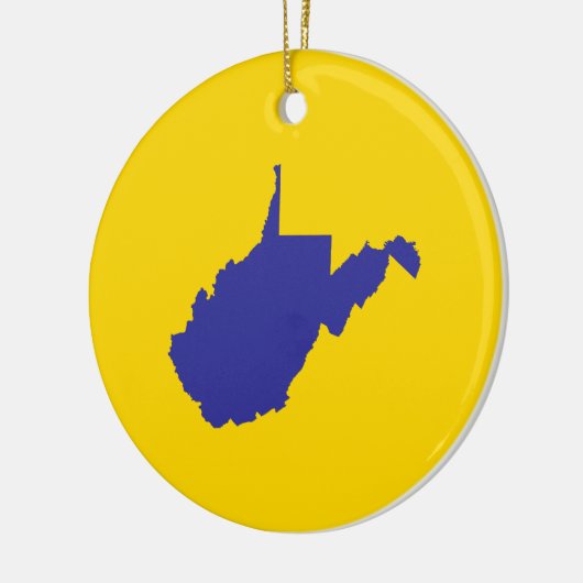 West Virginia Blue en Gold Keramisch Ornament (Links)