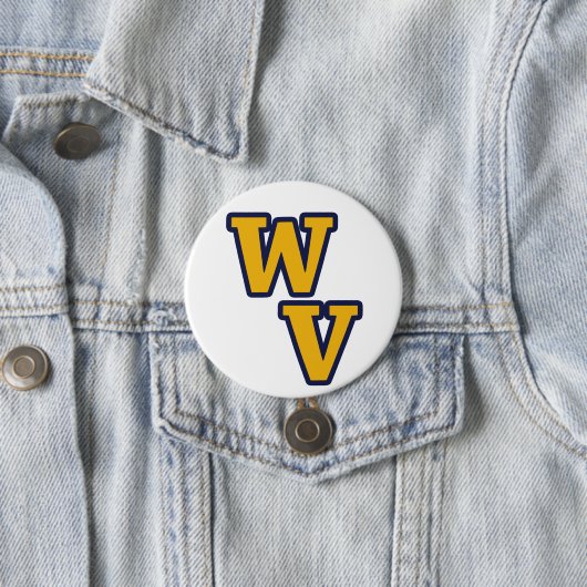 West Virginia Blue en Gold Pride Ronde Button 7,6 Cm (In situ)