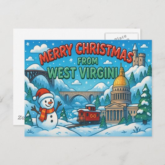 WEST VIRGINIA BRIEFKAART (Voorkant / Achterkant)