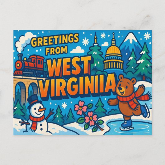 WEST VIRGINIA BRIEFKAART (Voorkant)