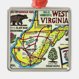 West Virginia  Briefkaart Metalen Ornament