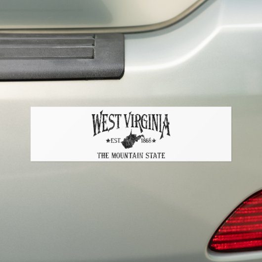 West Virginia Bumpersticker (Op auto)
