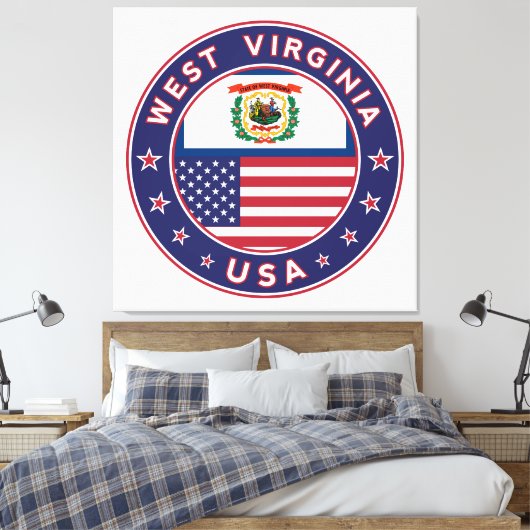 West Virginia Canvas Afdruk (Insitu (Slaapkamer))