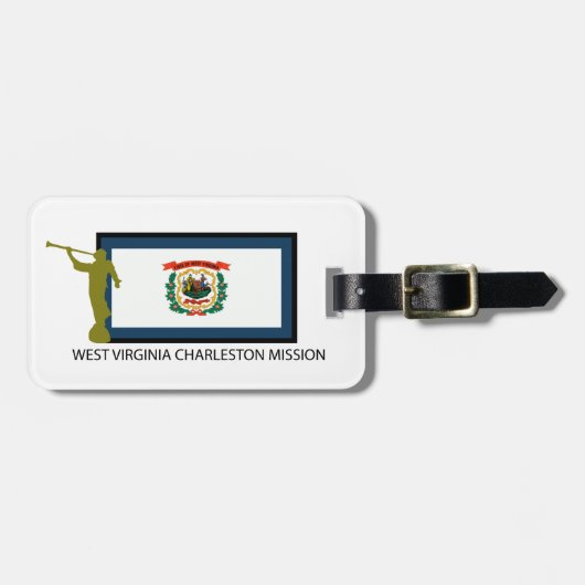 WEST VIRGINIA CHARLESTON MISSIE LDS CTR BAGAGELABEL (Voorkant horizontaal)