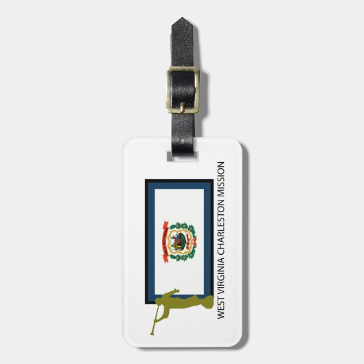 WEST VIRGINIA CHARLESTON MISSIE LDS CTR BAGAGELABEL (Voorkant verticaal)