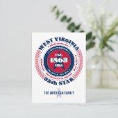 West Virginia, Charleston, WV, Patriottisch, Monog Briefkaart (Staand voorkant)