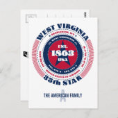 West Virginia, Charleston, WV, Patriottisch, Monog Briefkaart (Voorkant / Achterkant)